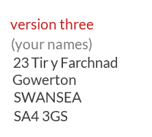 UK address example for a virtual mailbox account in Swansea